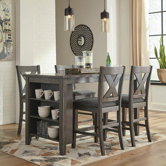 Caitbrook Gray 5-Piece Counter Height Set

D38813