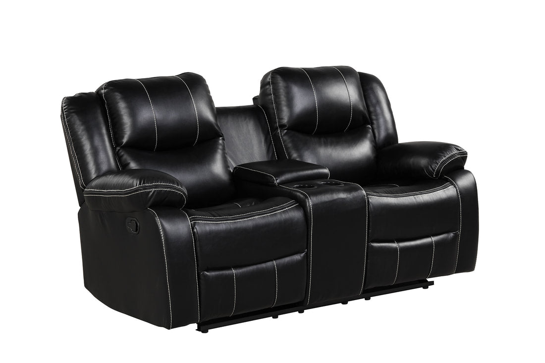 Carter Black PU  3pc Reclining Set