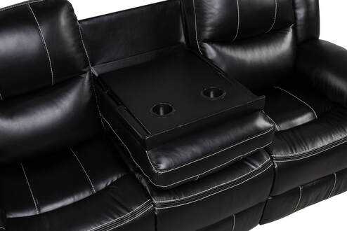 Carter Black PU  3pc Reclining Set