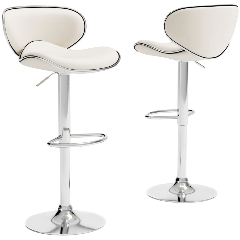 Pollzen White Barstool Set (Set of 2) D121-430