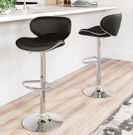 Pollzen Black Barstool Set (Set of 2 )D121-530