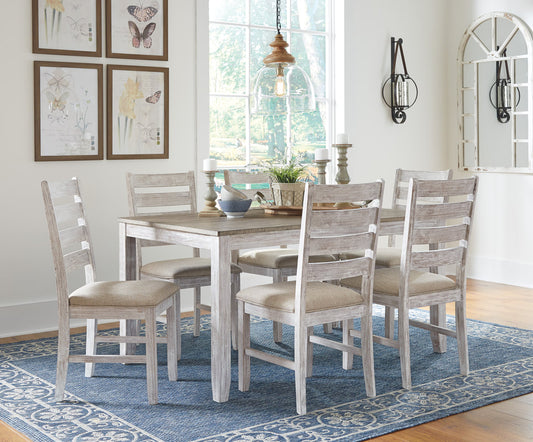 Skempton White/Light Brown 5pc Dining Room Set | D394