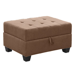 Heights Chocolate Reverisble Sectional with Storage Ottoman