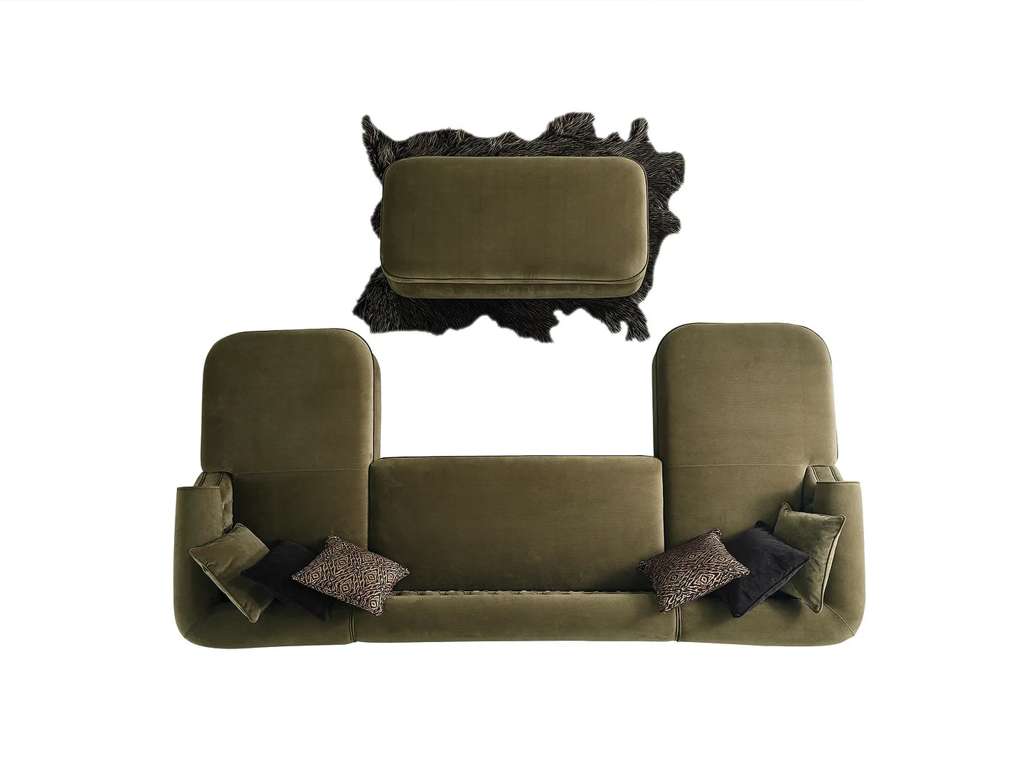 Brooklyn Green Double Chaise Sectional