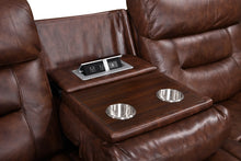 Load image into Gallery viewer, Rosewood Brown POWER/TOP GRAIN LEATHER Reclining Sofa and Loveseat S2226