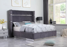 Load image into Gallery viewer, Aspen Grey Velvet King Bed B786