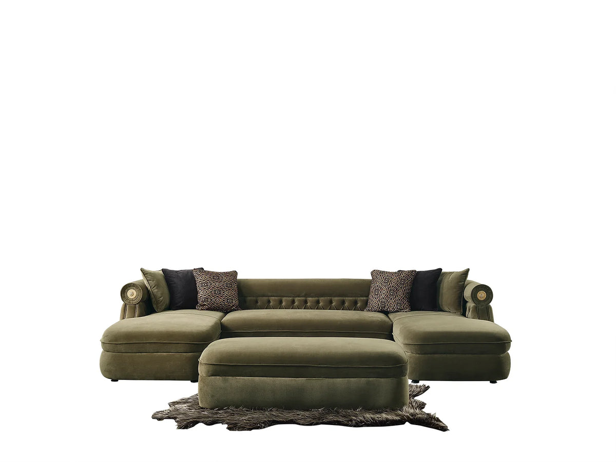 Brooklyn Green Double Chaise Sectional Harwin Furniture