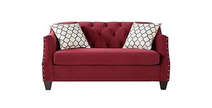 Bing Cherry Fabric Sofa and Loveseat S16150