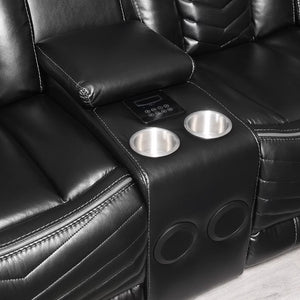 Lucky Charm Black LED/BLUETOOTH SPEAKERS Reclining Sectional S2021
