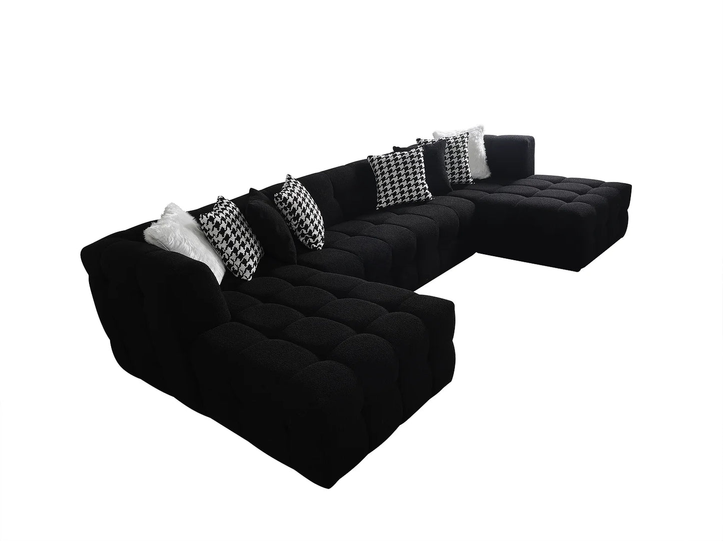 Florida Black Double Chaise Sectional