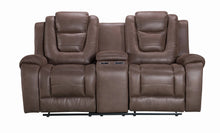 Load image into Gallery viewer, Galaxy Brown Fabric 3pc Reclining  Set S9009
