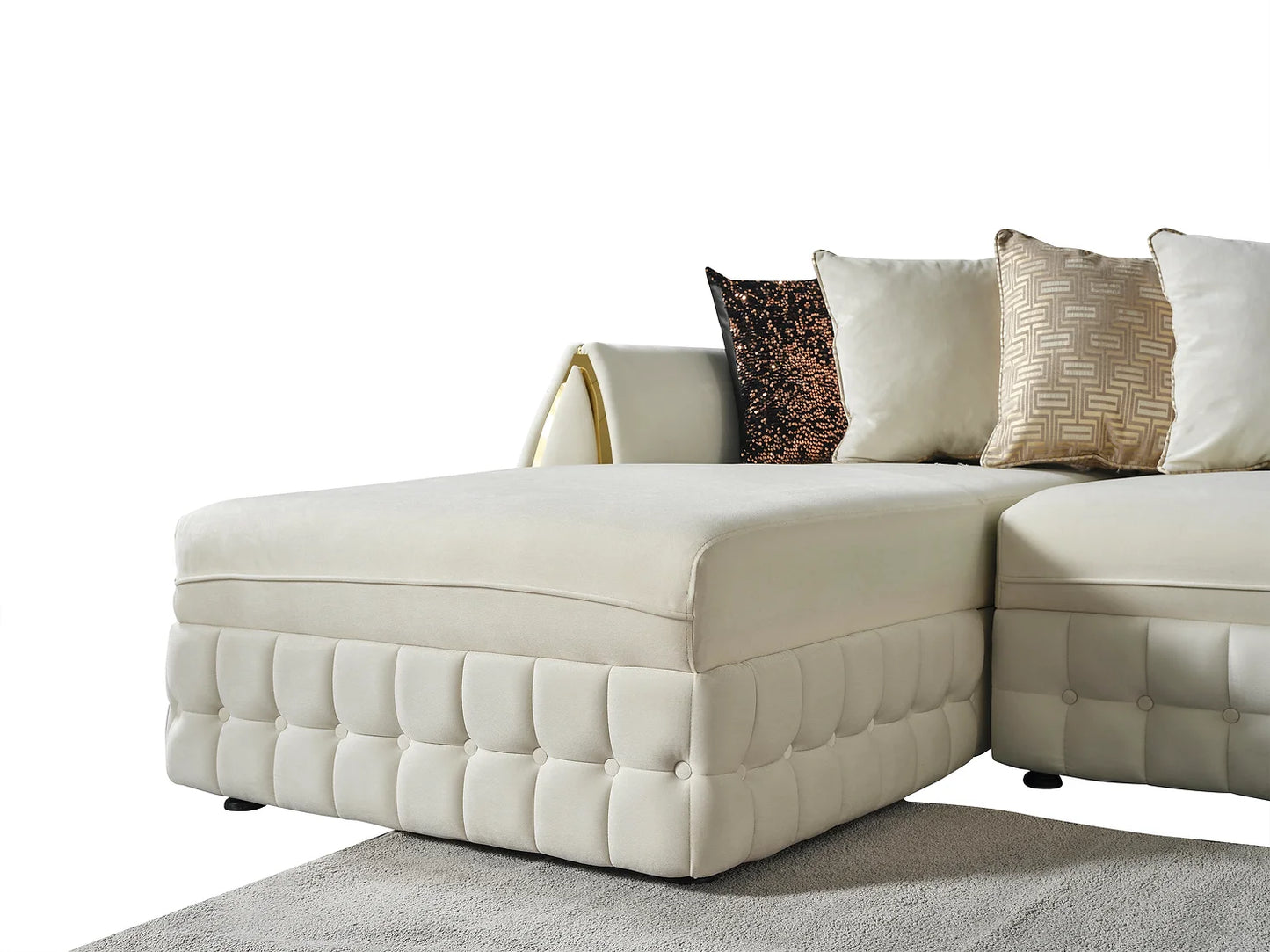 Sicilya Cream Double Chaise Sectional