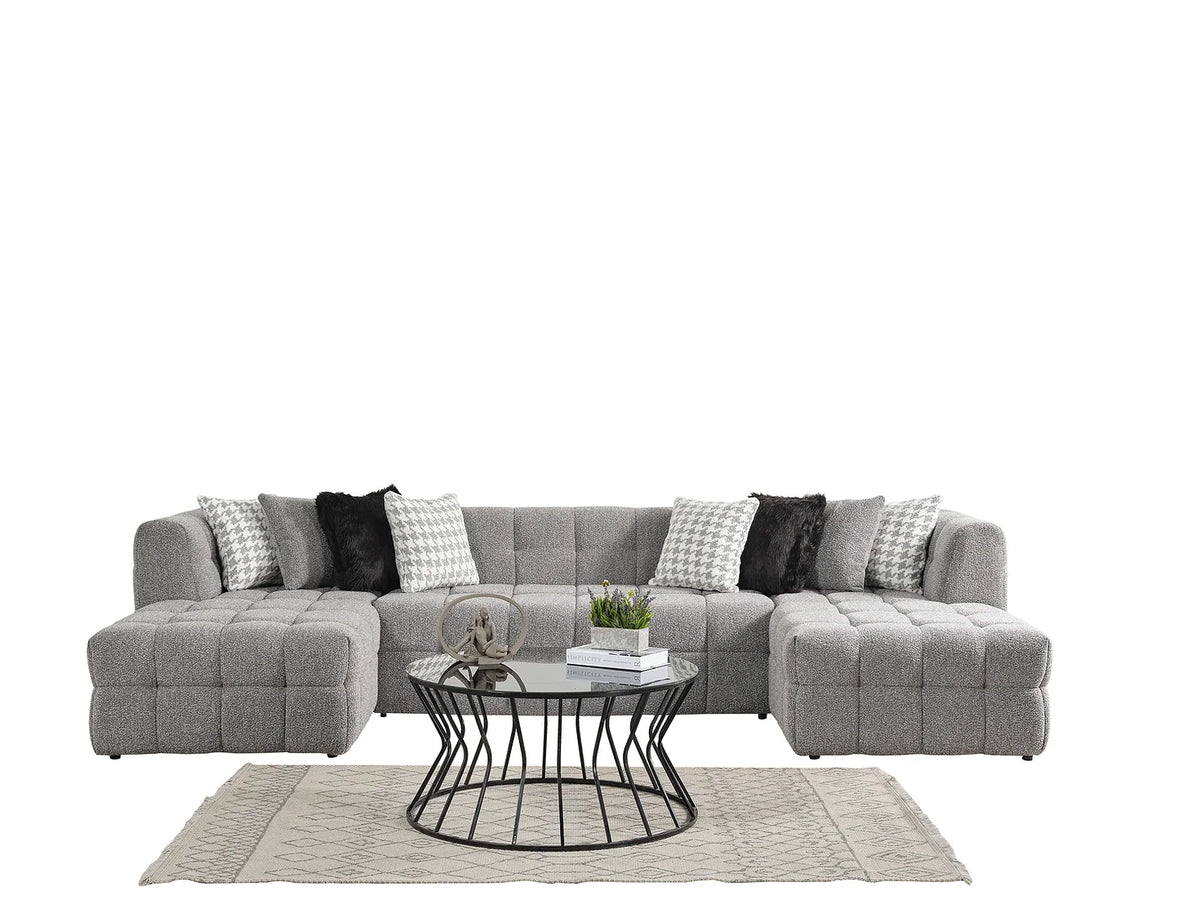 Florida Grey Double Chaise Sectional Harwin Furniture