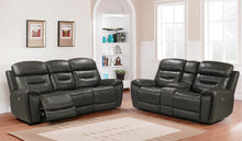 Load image into Gallery viewer, Rosewood Grey POWER/TOP GRAIN LEATHER Reclining Sofa and Loveseat S2226