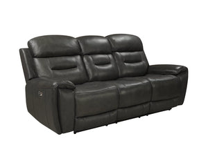 Rosewood Grey POWER/TOP GRAIN LEATHER Reclining Sofa and Loveseat S2226