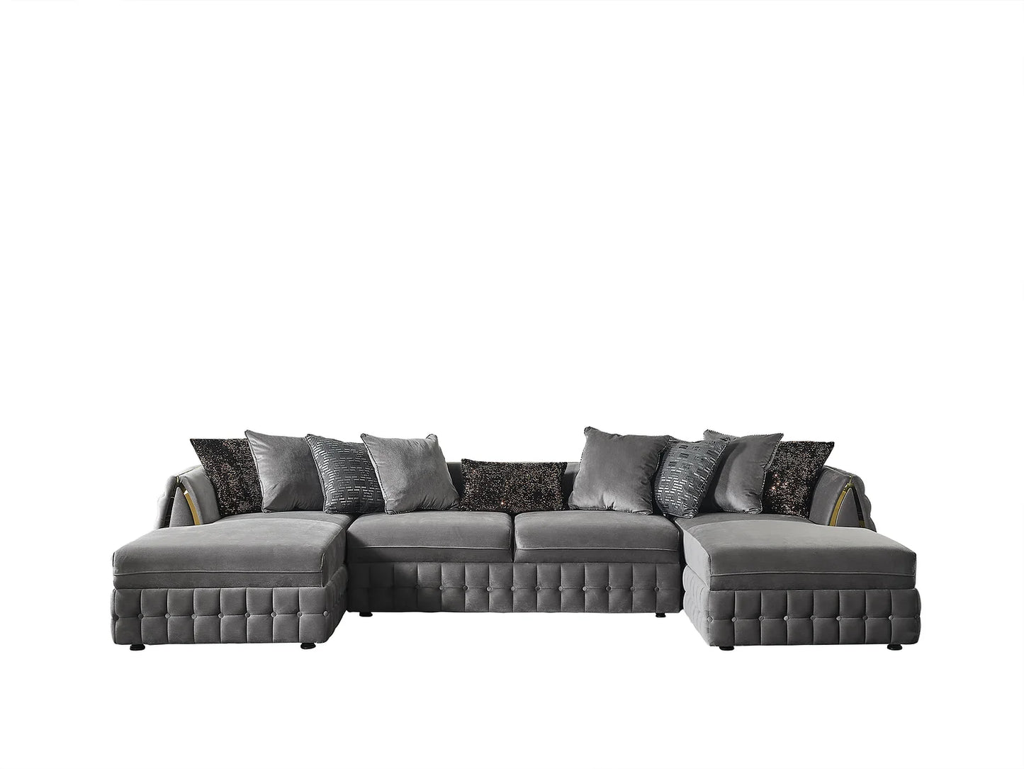 Sicilya Grey Double Chaise Sectional