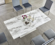 Load image into Gallery viewer, Viva White/Grey Faux Marble Dining Set D610