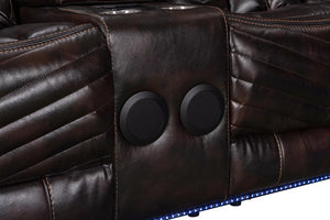Lucky Charm Brown LED/BLUETOOTH SPEAKERS Reclining Sectional S2021