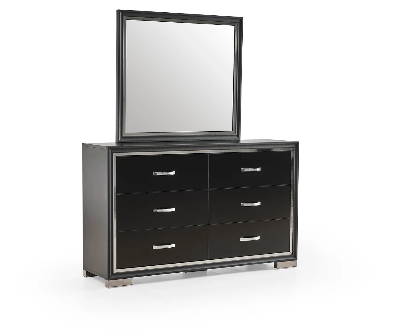 Rino Black Panel LED Bedroom Set B949