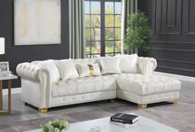 Load image into Gallery viewer, Yaz Cream Velvet Sectional S6200