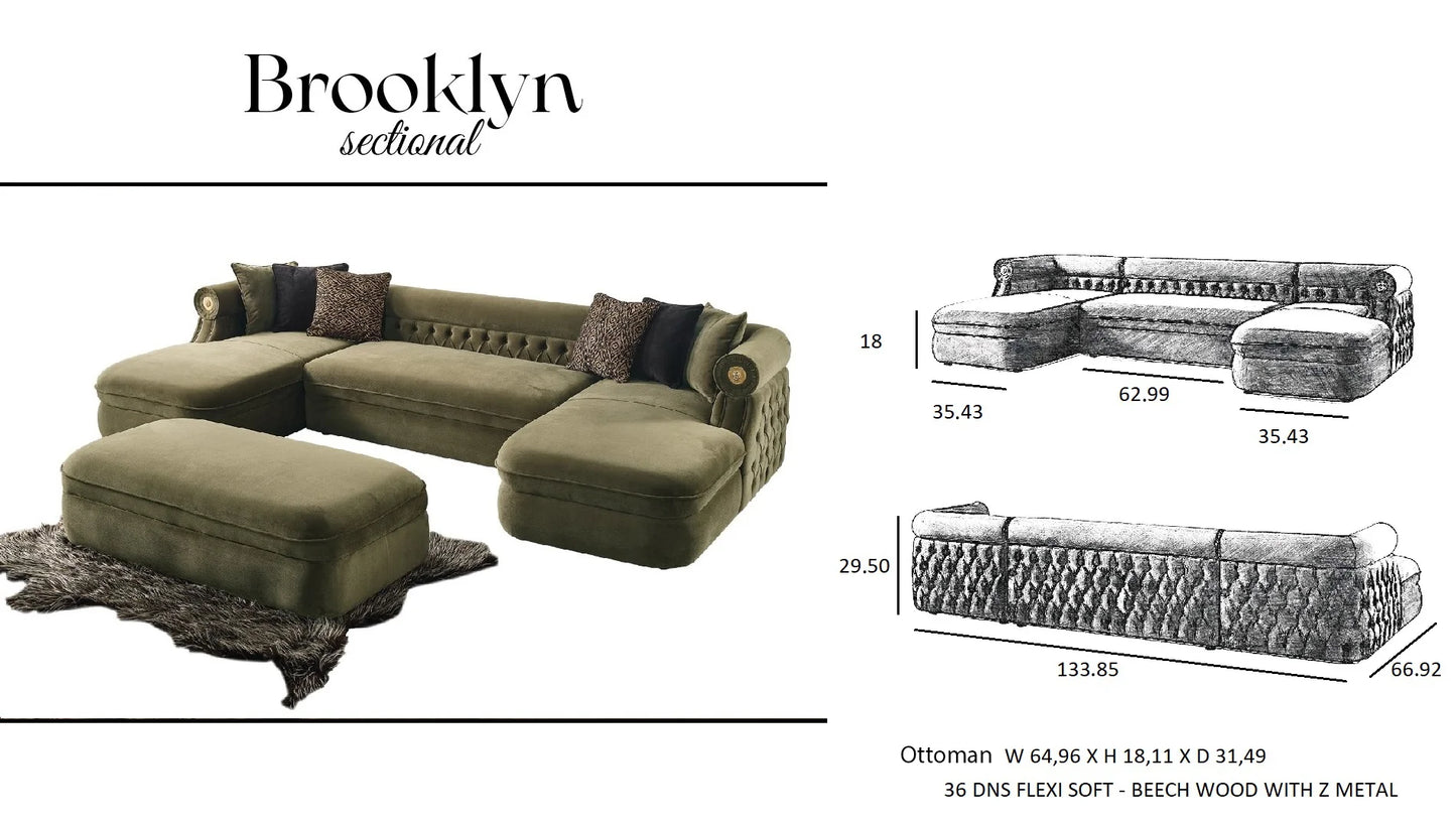 Brooklyn Grey Double Chaise Sectional