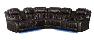 Lucky Charm Brown LED/BLUETOOTH SPEAKERS Reclining Sectional S2021