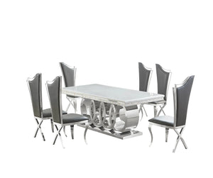 Giovanni Grey/White Dining Set D620