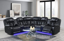 Load image into Gallery viewer, Lucky Charm Black LED/BLUETOOTH SPEAKERS Reclining Sectional S2021