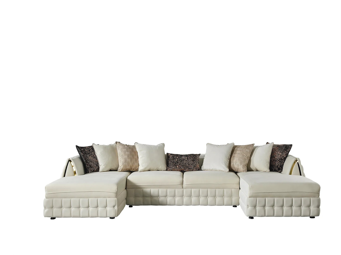 Sicilya Cream Double Chaise Sectional