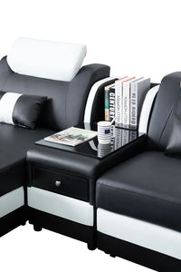 Matrix Black Sectional with Coffee Table and TV Stand S9916