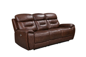 Rosewood Brown POWER/TOP GRAIN LEATHER Reclining Sofa and Loveseat S2226