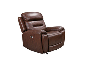 Rosewood Brown POWER/TOP GRAIN LEATHER Reclining Sofa and Loveseat S2226