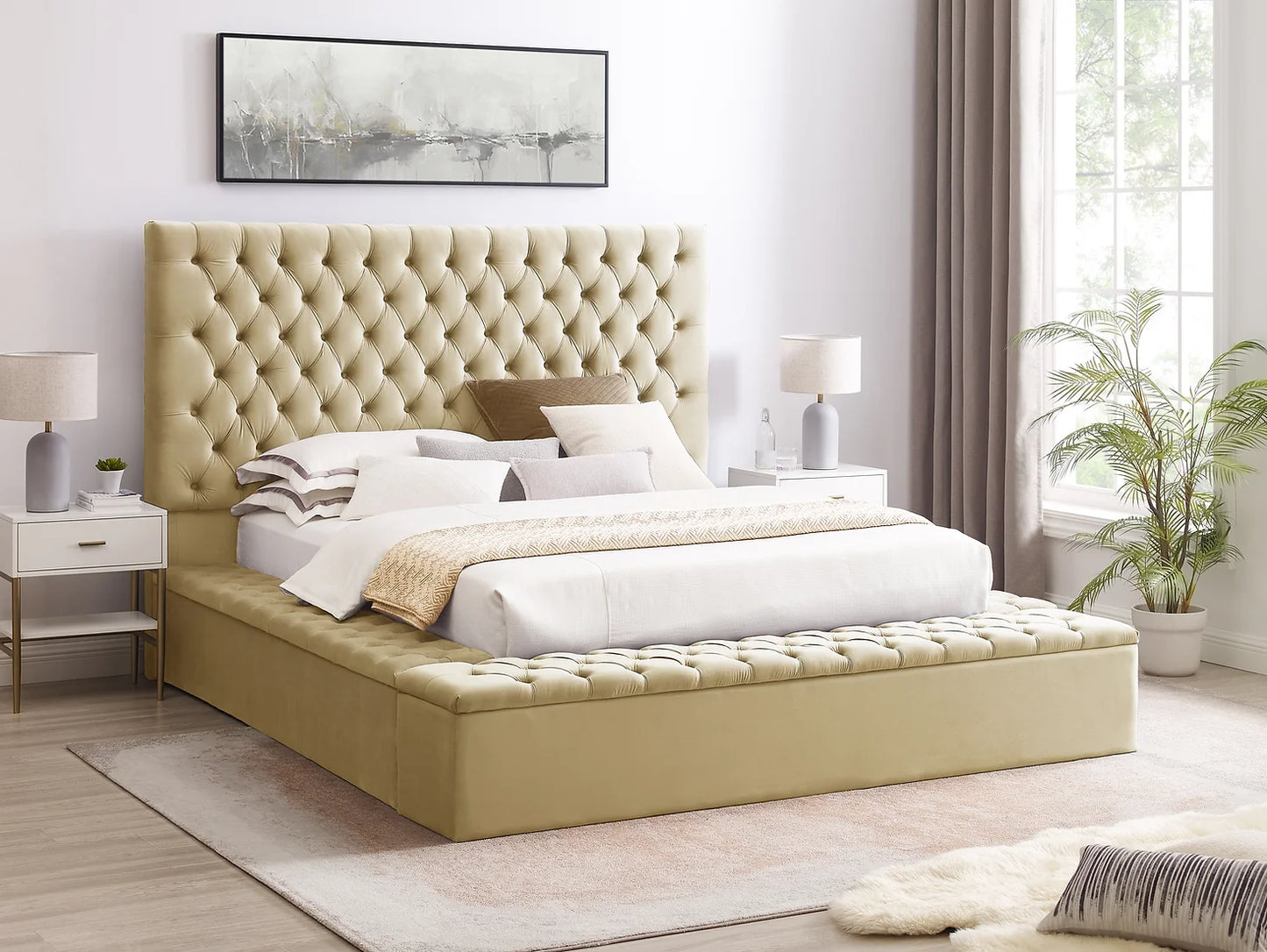 Catalina Dark Beige Queen Storage Bed B8011