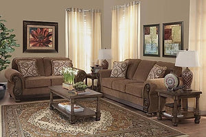 Brazil Brown Fabric Sofa and Loveseat S8000