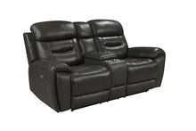 Load image into Gallery viewer, Rosewood Grey POWER/TOP GRAIN LEATHER Reclining Sofa and Loveseat S2226