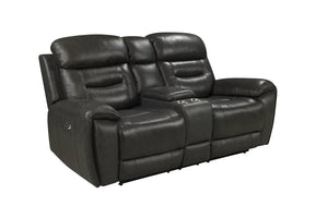 Rosewood Grey POWER/TOP GRAIN LEATHER Reclining Sofa and Loveseat S2226
