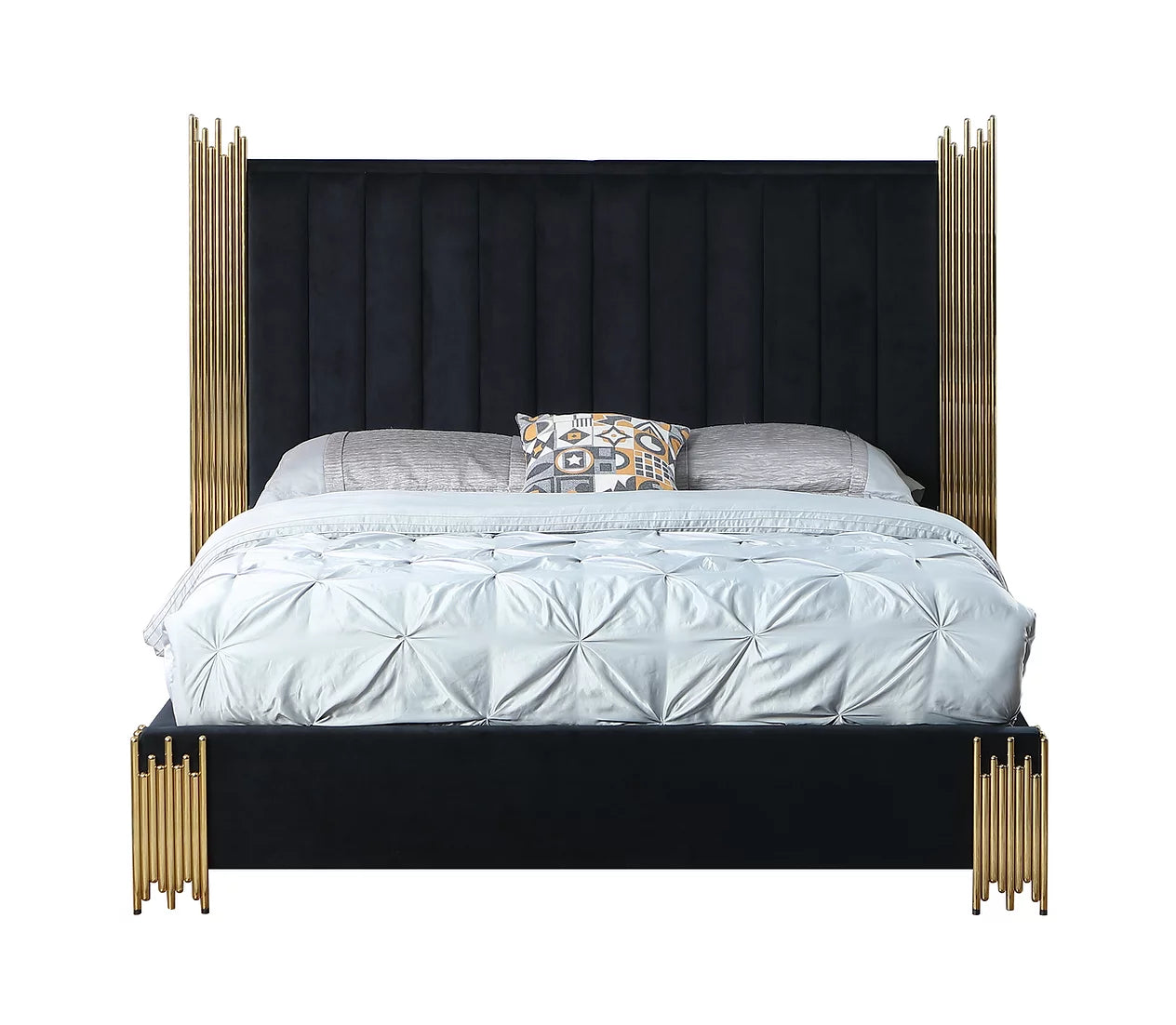 Token Black Velvet Queen Platform Bed B840