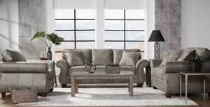 Goliath Mica Grey Fabric Sofa and Loveseat S17450