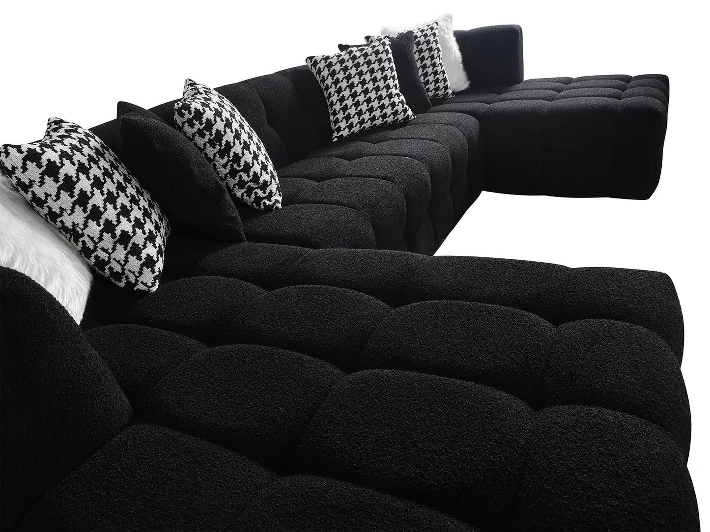 Florida Black Double Chaise Sectional