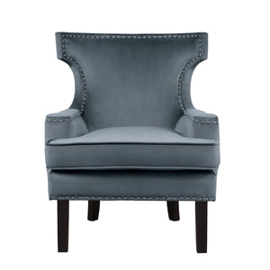 Lapis Gray Velvet Accent Chair 1190