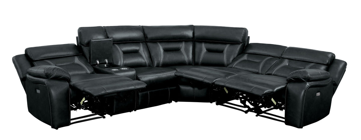 Amite Dark Gray  POWER Reclining Sectional | 8229