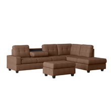Load image into Gallery viewer, Heights Chocolate Reverisble Sectional with Storage Ottoman