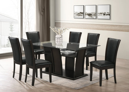 Florida Black 7pc Dining Room Set
