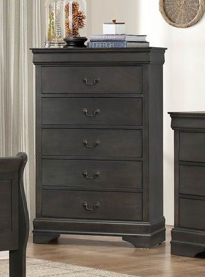 Mayville Stained Gray Sleigh Bedroom Set 2147 - Harwin Furniture