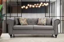 Load image into Gallery viewer, Icarus Silver Velvet Sofa &amp; Love Seat