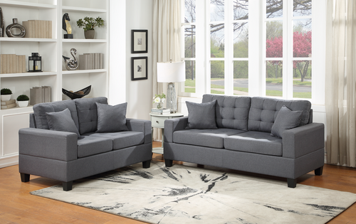James Gray Linen Sofa and Loveseat HH1155