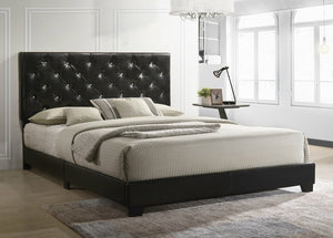 Nelly Queen Panel Bed Black  PU   HH2020