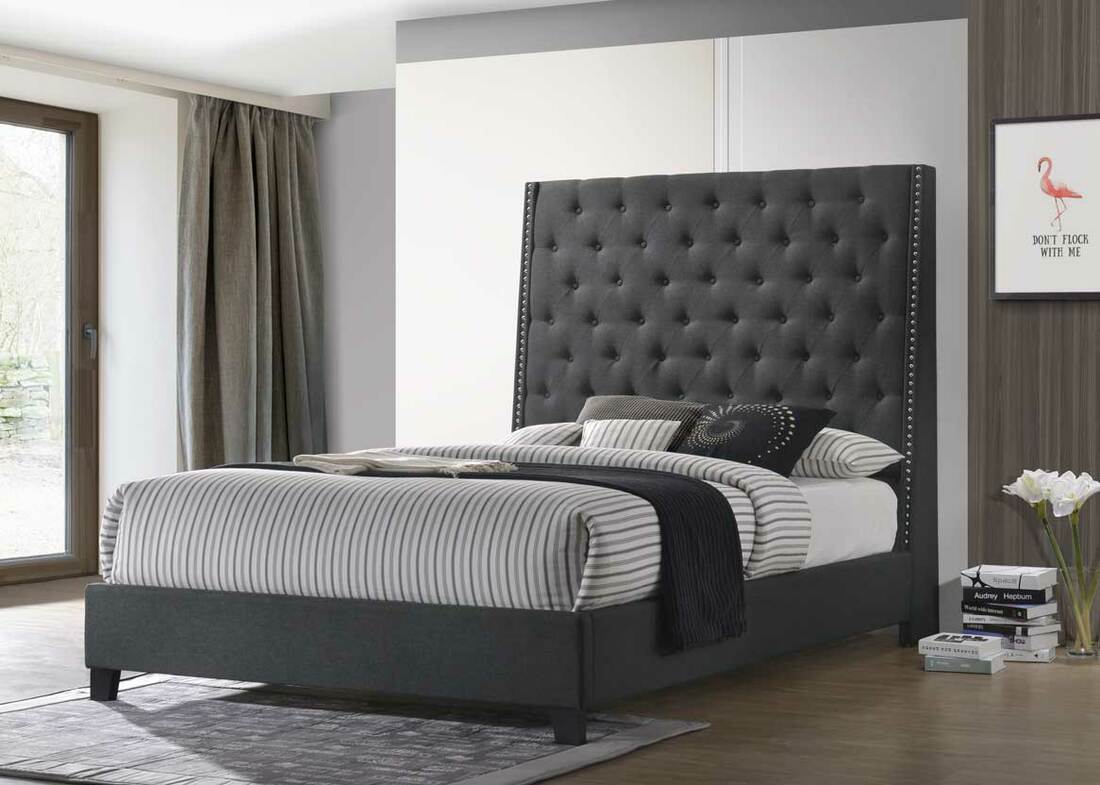 Austin Charcoal 6ft.Linen King Bed  HH330
