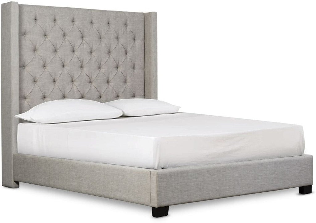 Franco  Grey Velvet Queen Upholstered Bed SH229