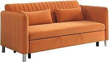 Load image into Gallery viewer, Greenway Orange Sofa With Pull-Out Bed 9406